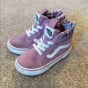Vans sk8-Hi Zip MTE Lila Plaid Size 7(toddler)